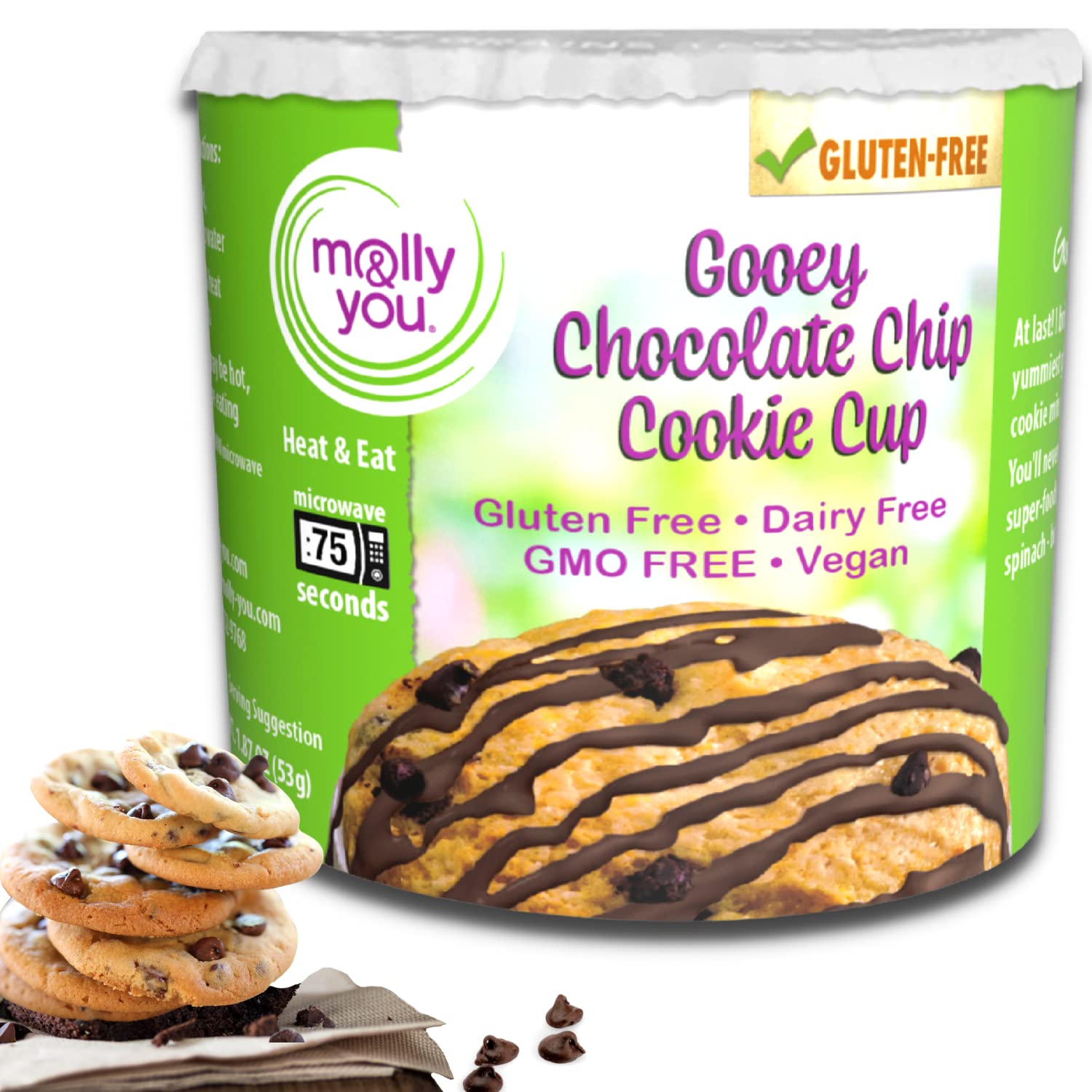 Gluten-Free Gooey Chocolate Chip Cookie Cup 3-Pack