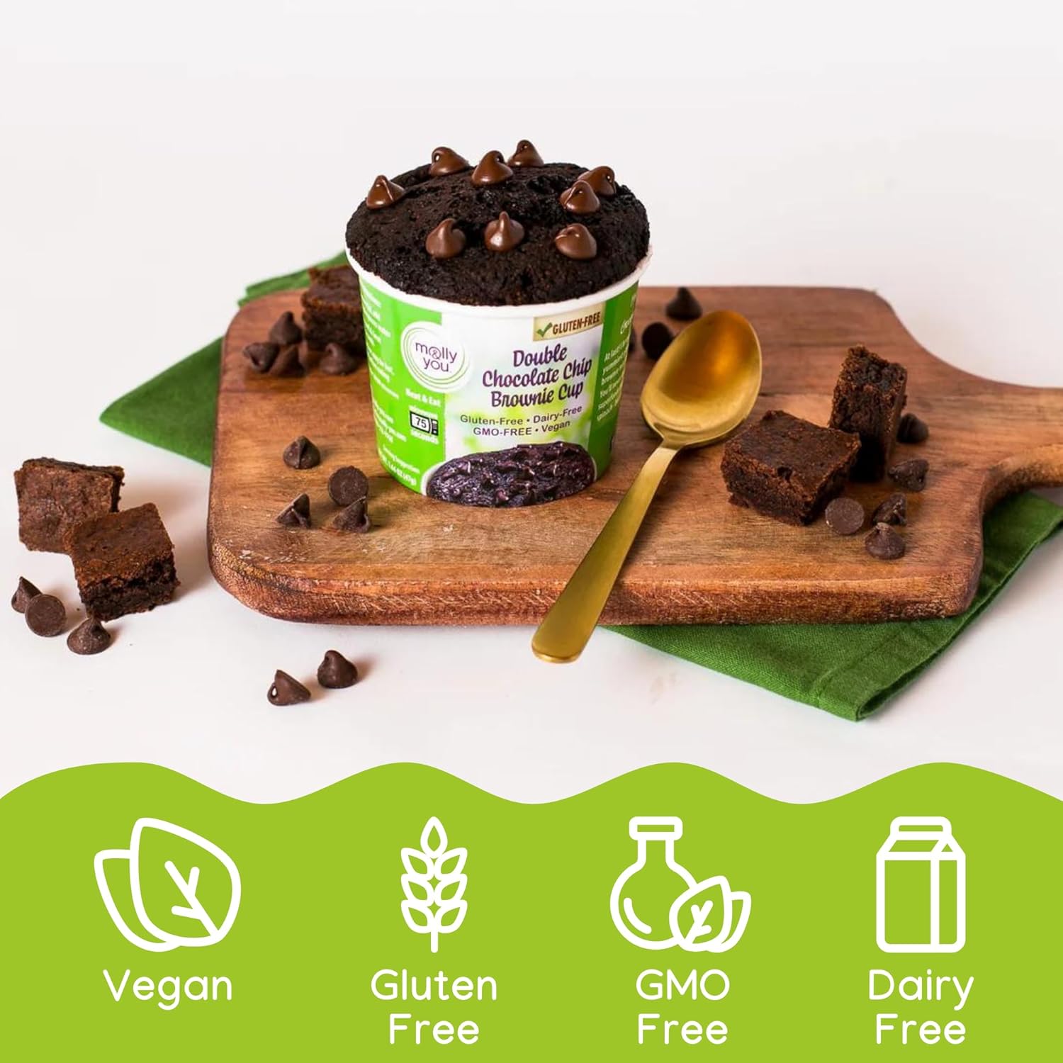 Gluten-Free Double Chocolate Chip Brownie Cup 3-Pack