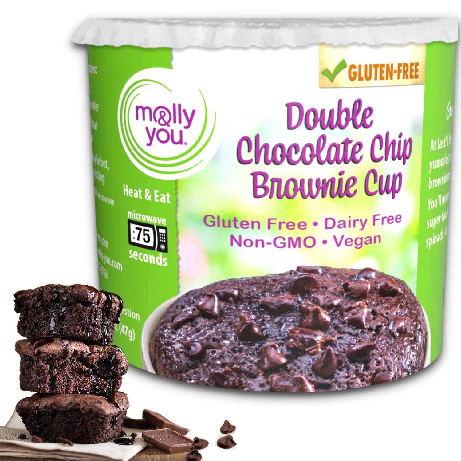 Gluten-Free Double Chocolate Chip Brownie Cup 3-Pack