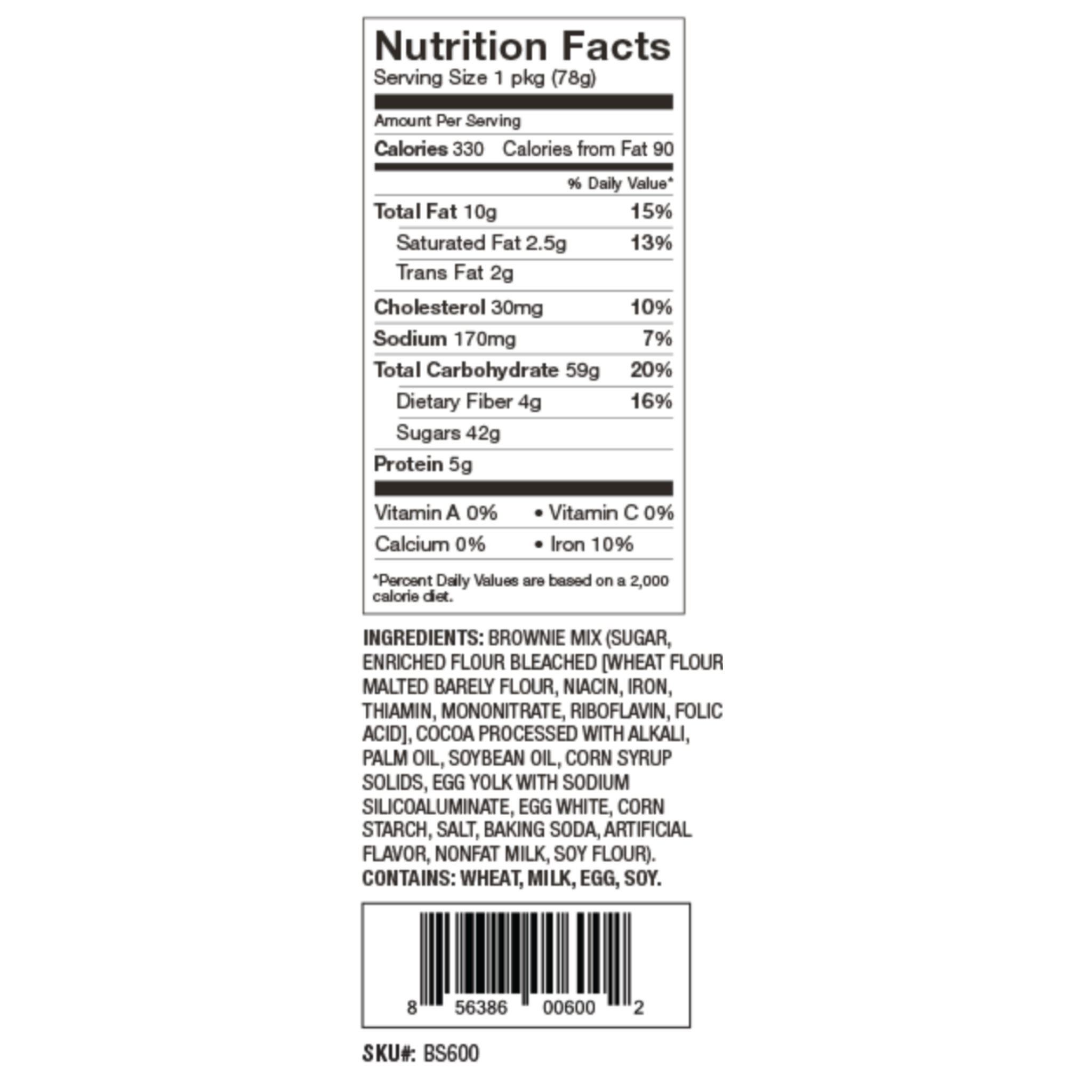 Nutrition Facts of Ooey Gooey Chocolate Mug Cake